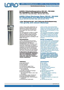 LORO-X Stahlabflussrohre für Schiffbau und Offshore-Technik: Systembeschreibung 09.10.2008 – Titelseite (PDF)