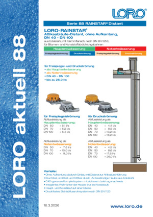 Series 88 LORO-X RAINSTAR Distant, without upstand