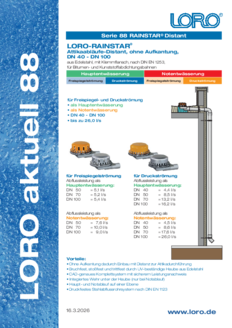 Series 88 LORO-X RAINSTAR Distant, without upstand