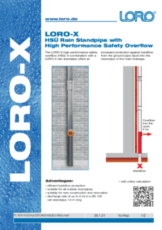 HSÜ rain standpipe with high-performance safety overflow