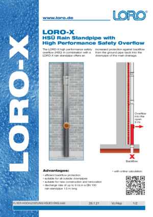 HSÜ rain standpipe with high-performance safety overflow