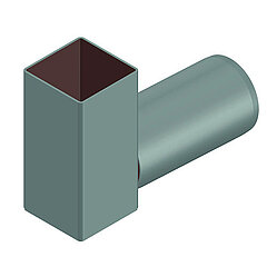 LORO-X 19308.070X retention pipe for emergency square lateral DN 100/70 height according to specification