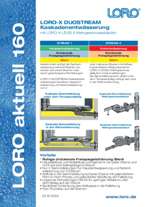 LORO-X DUOSTREAM set-back storey- and cascade drainage