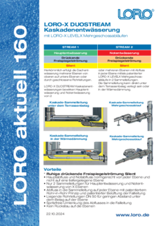 LORO-X DUOSTREAM set-back storey- and cascade drainage