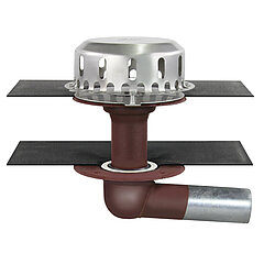 LORO-X 15485.070X flat roof drain, two-piece, 3 degrees, without insulation DN 70