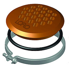 LORO-X 55883.100X LORO-cleaning cover round with high-performance safety rim complete with clamp