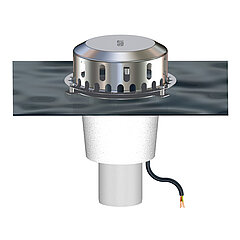 LORO-X 17143.100A LORO roof outlet aluminium one-piece heating vertical DN 100