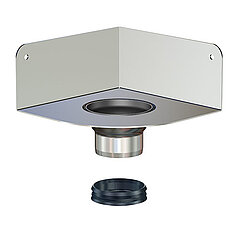 LORO-X 20450.050X Surface-mounted element with corner flange 70 mm long Series V-AK DN 50