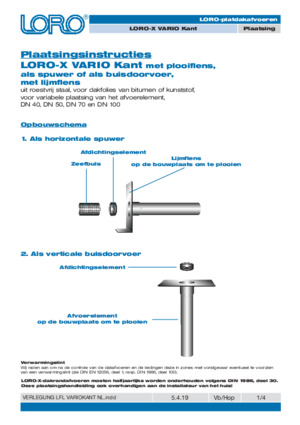 Installation instructions VARIO Upstand