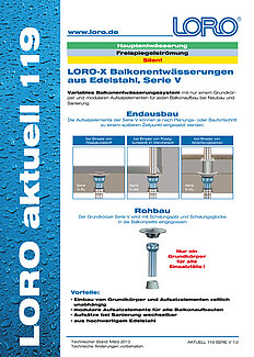 Series 119 Balcony drainage series V