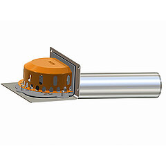 LORO-X 01332.100X LORO-Attika emergency drain with semi-circular cover Clamping flange for PVC foil for free-standing installation