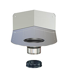 LORO-X 20463.050X surface-mounted element with corner upturned adhesive flange on-site crimping 125 to 250 mm Series V-AK DN 50