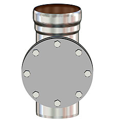 LORO-X 00552.150X cleaning pipe with flange PN 6 and flange gasket DN 150