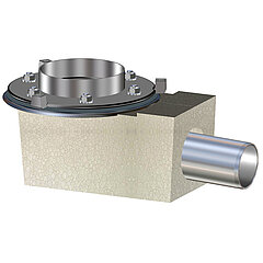 LORO-X 21945.070X LORO-DRAINLET basic unit for emergency drainage with lateral clamping flange with insulation, height 35 mm DN 70