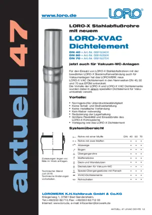 Aktuell 47
LORO-XVAC Dichtelemente
