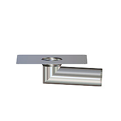 LORO-X 12102.100X Light sub-unit stainless steel adhesive flange for liquid plastic and bituminous sheeting sideways DN 100