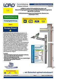 LORO-X Attika-Schnellablaufsystem mit Silent-Freispiegelströmung 20.08.2008 – Titelseite (PDF)