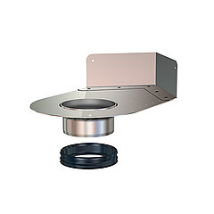 LORO-X 20463.100X surface-mounted element with corner upstand Adhesive flange on-site crimping 125 to 250 mm Series V-AK DN 100