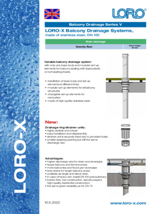 Series V series balcony DN 100