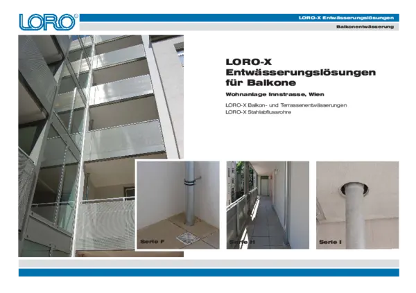 LORO-X Balkonablauf Nahaufnahme Edelstahl Verarbeitung