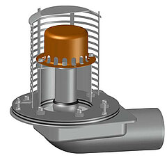 LORO-X 01475.100X Attica Drain Main-Emergency-Combi for retention for pressure flow with weir according to specification DN 100