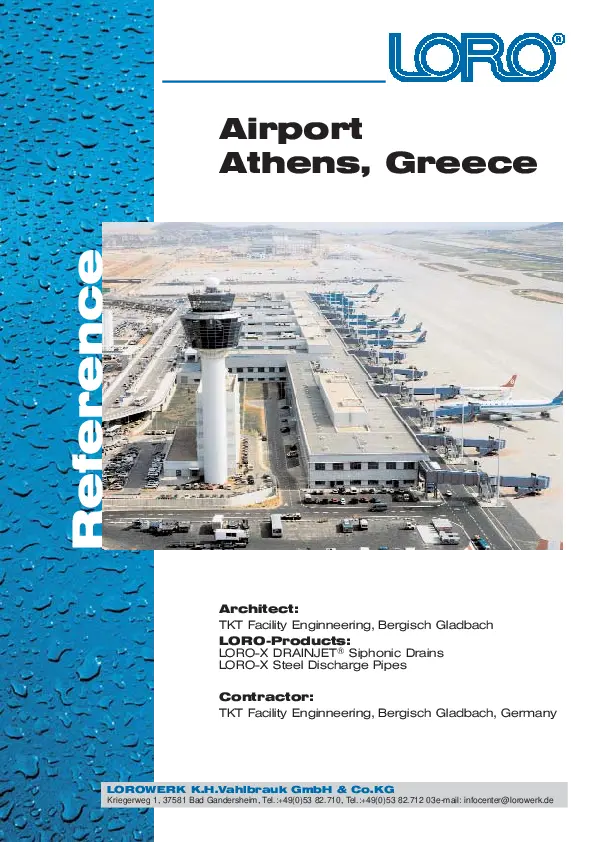 Flughafen Athen Terminal Luftaufnahme mit LORO-X DRAINJET Entwässerungssystem