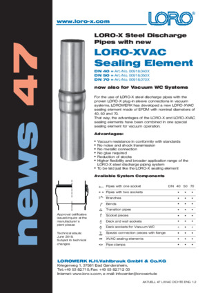 Series 47 LORO-XVAC Sealing elements