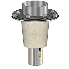 LORO-X 21933.050X LORO-DRAINJET Basic unit for emergency drainage Clamping flange vertical with waterproofing Heating weir 55mm DN50