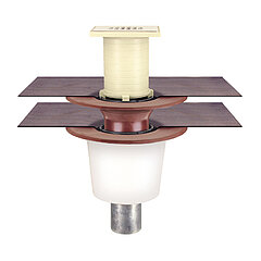 LORO-X 16398.100X balcony direct drain, two-part, with insulation, end sieve DN 100