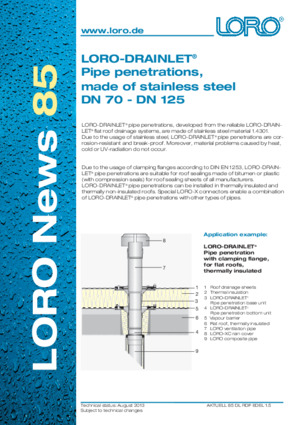Series 85 LORO-DRANLET penetrations