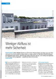 Auch Retentionsdächer sind mit Haupt- und Notentwässerung auszurüsten