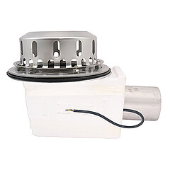 LORO-X 21516.070X LORO-DRAINLET drain in stainless steel with one-piece lateral clamping flange with heat insulation and heating DN 70