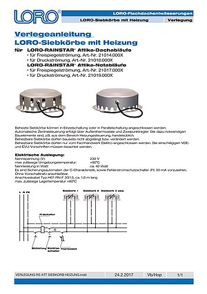 Verlegeanleitung LORO-RAINSTAR® HEIZUNG – Titelseite (PDF)