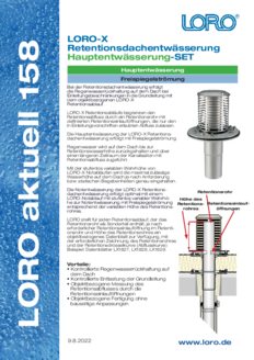 Series 158 LORO-X retention roof drainage Main drainage Set