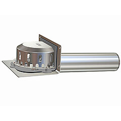 LORO-X 01333.100X LORO-Attika direct drain with semi-circular cover clamping flange for plastic waterproofing membranes for free-standing installation DN 100