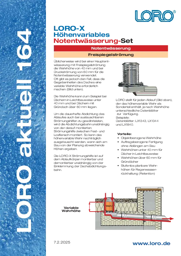PDF-download: LORO-X Aktuell 164 noodafvoer met variabele overlaathoogte