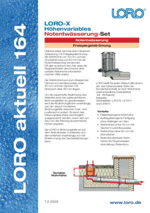 Series 164 LORO-X emergency drainage with variable-height