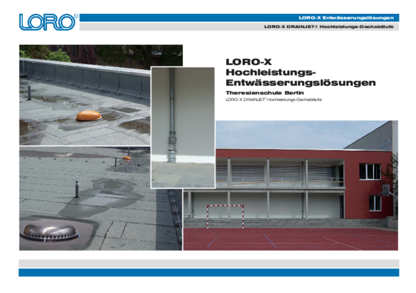 Školska zgrada Theresienschule Berlin sa sustavom krovnog odvoda LORO-X
