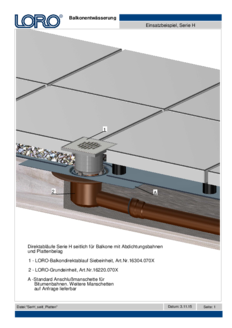 Scarichi singoli Serie H laterali per balconi con membrane impermeabilizzanti e rivestimento in lastre