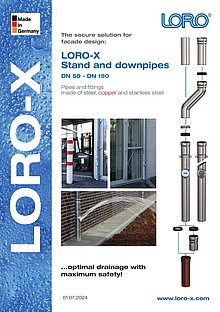 Brochure LORO-X rainwater stand pipes and downpipes – Cover page (PDF)