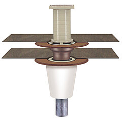 LORO-X 15382.050X balcony drain, vertical, two-part with insulation with height adjustment DN 50