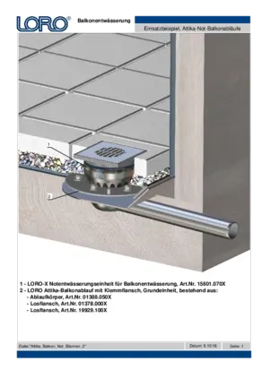 LORO-X emergency drainage unit for balcony drainage